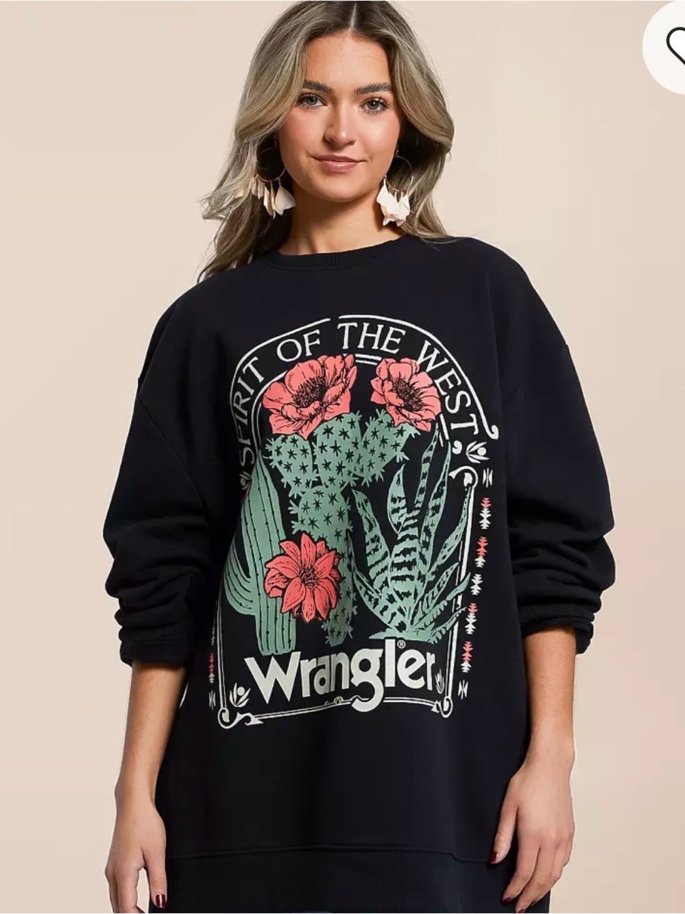 Wrangler Cactus sweatshirt Graphic nwot ptp 24 length 30 tagged xs online $65